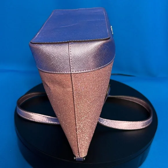 KATE SPADE ♠️ LOLA ROSE PINK GLITTER SHIMMER SPARKLE SATCHEL / HANDBAG / TOTE - Picture 9 of 17